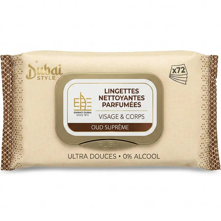 Lingettes Nettoyantes Parfumées Oud Suprême – Visage & Corps