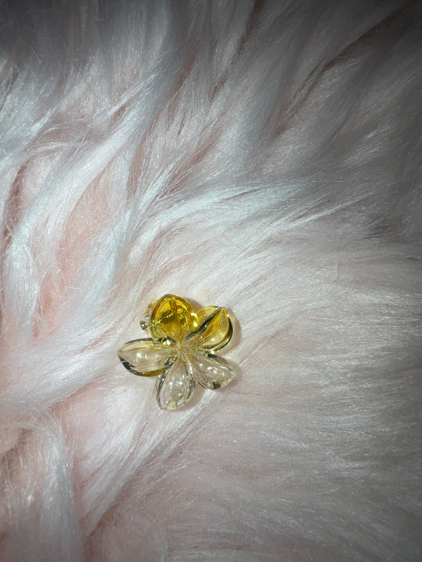 Petite pince à cheveux fleurs transparente