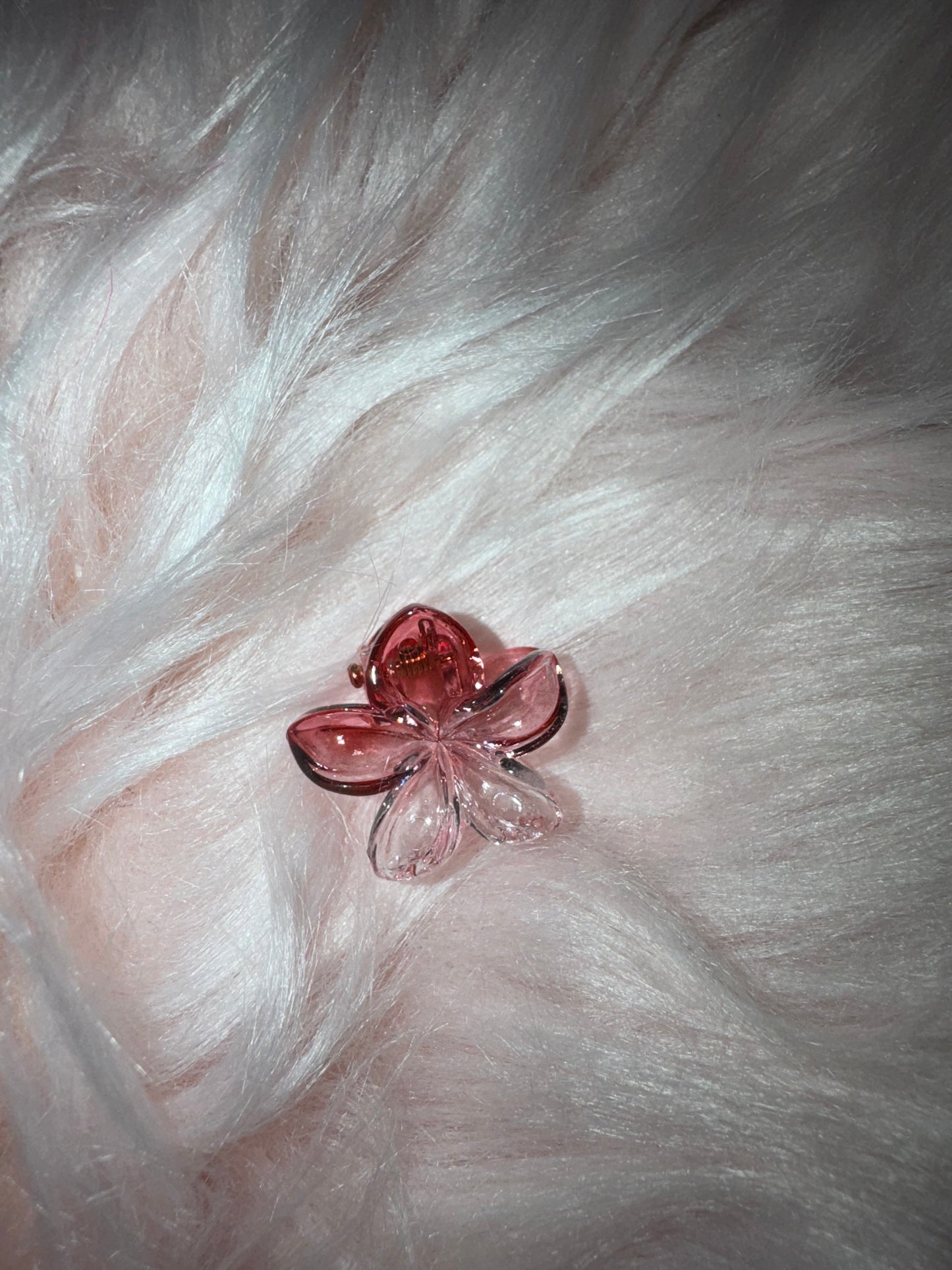 Petite pince à cheveux fleurs transparente