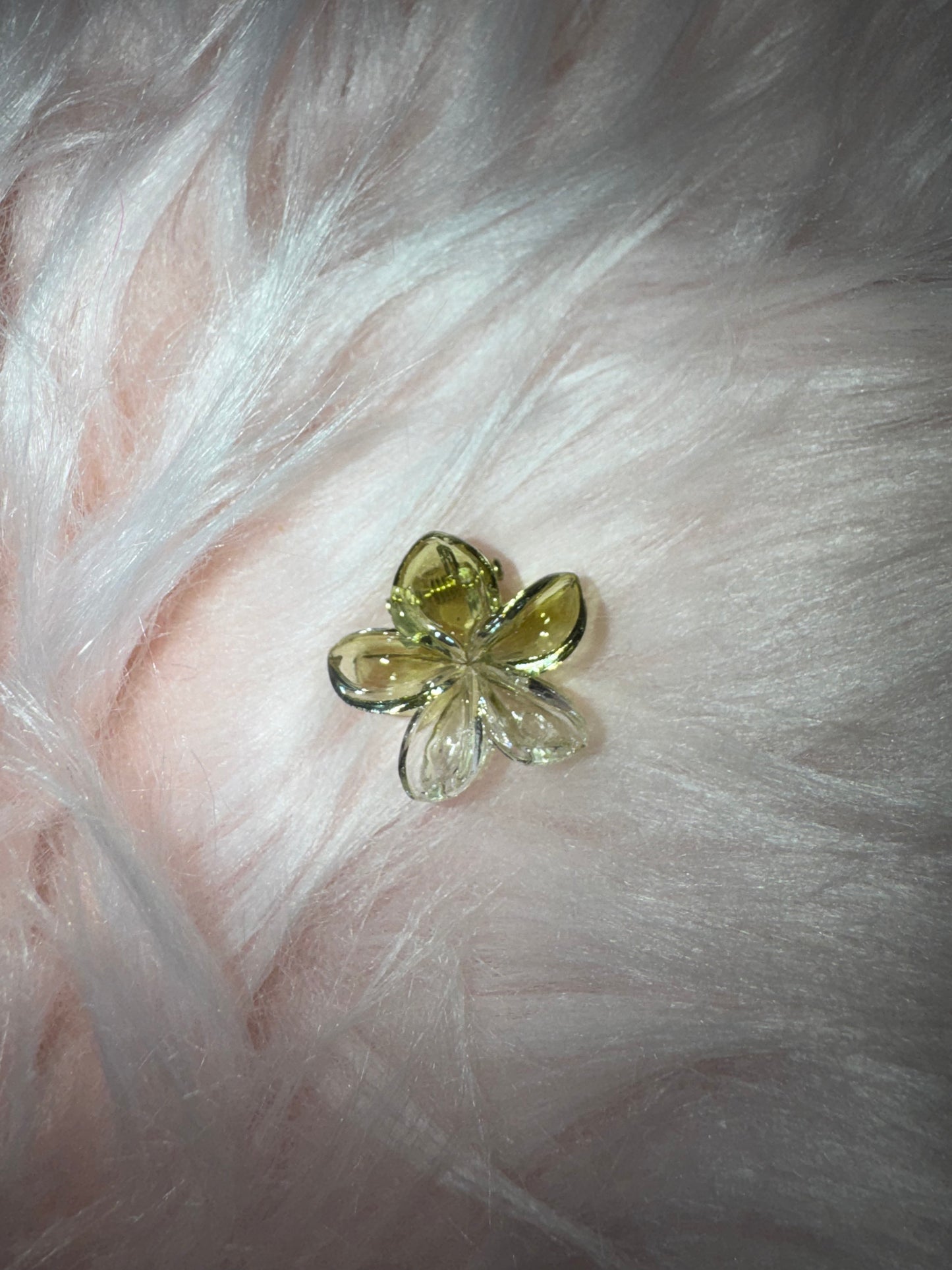 Petite pince à cheveux fleurs transparente