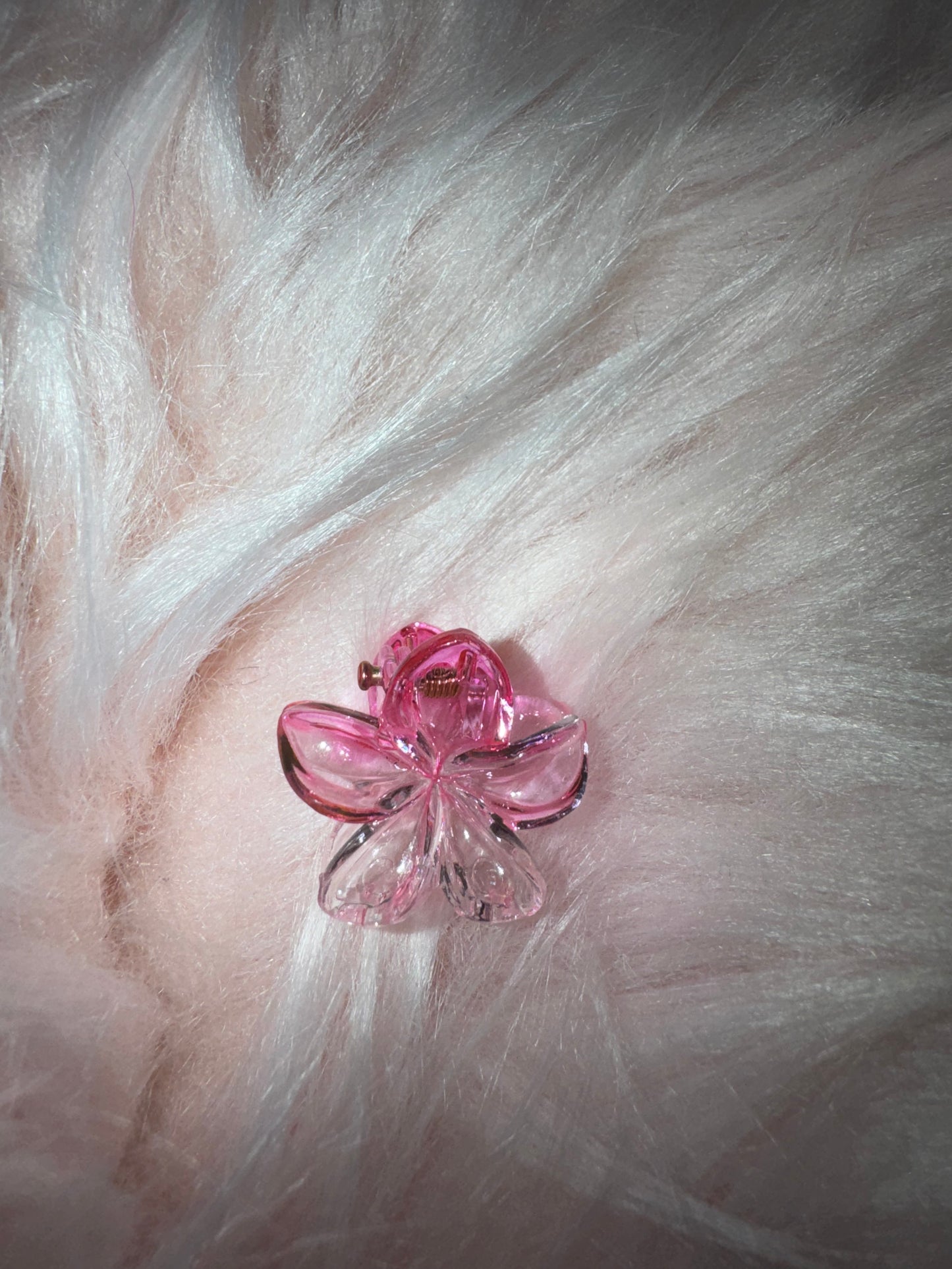 Petite pince à cheveux fleurs transparente