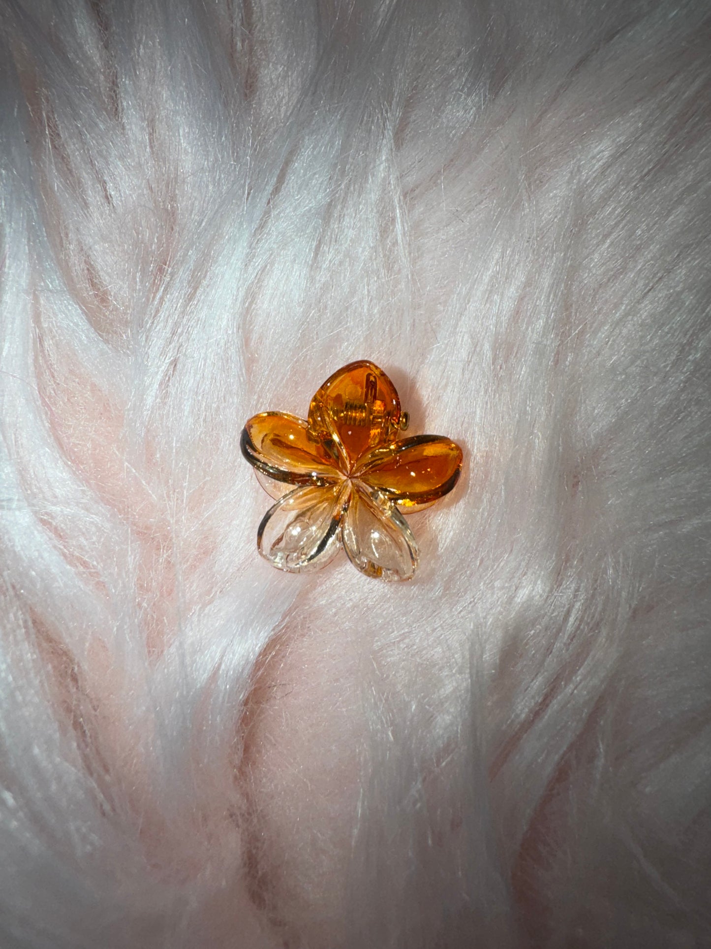 Petite pince à cheveux fleurs transparente