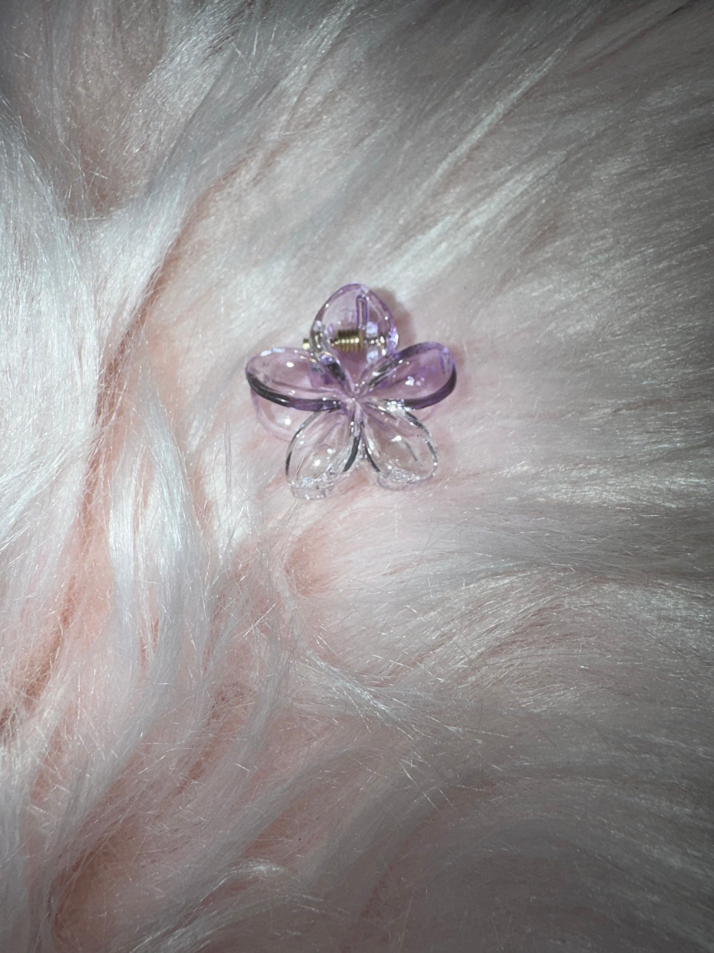 Petite pince à cheveux fleurs transparente