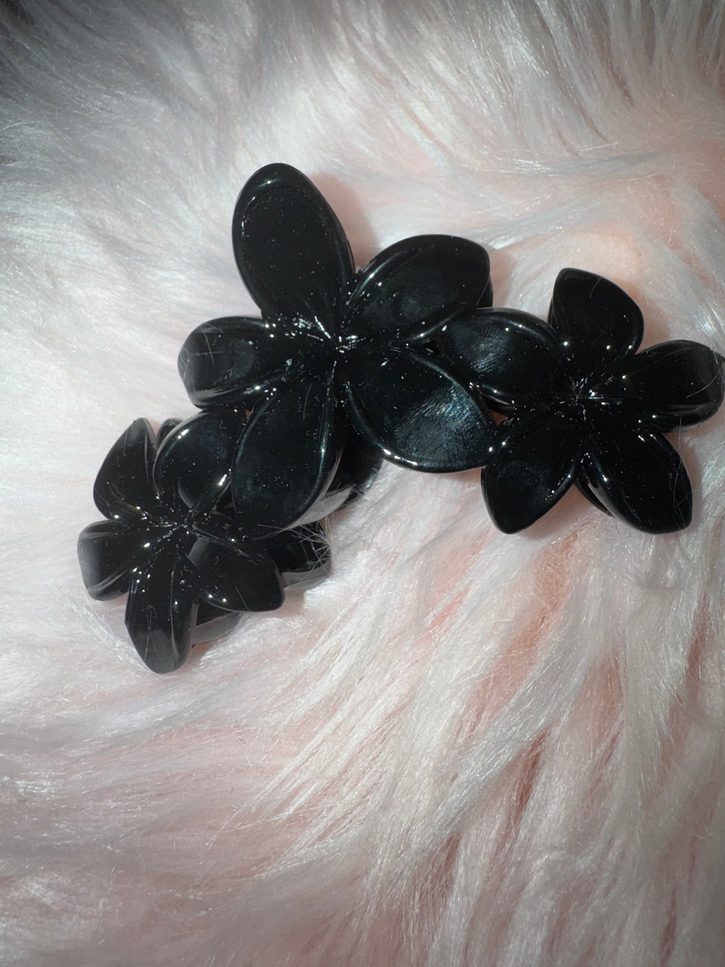 Grande pince à cheveux 3 Fleurs transparente
