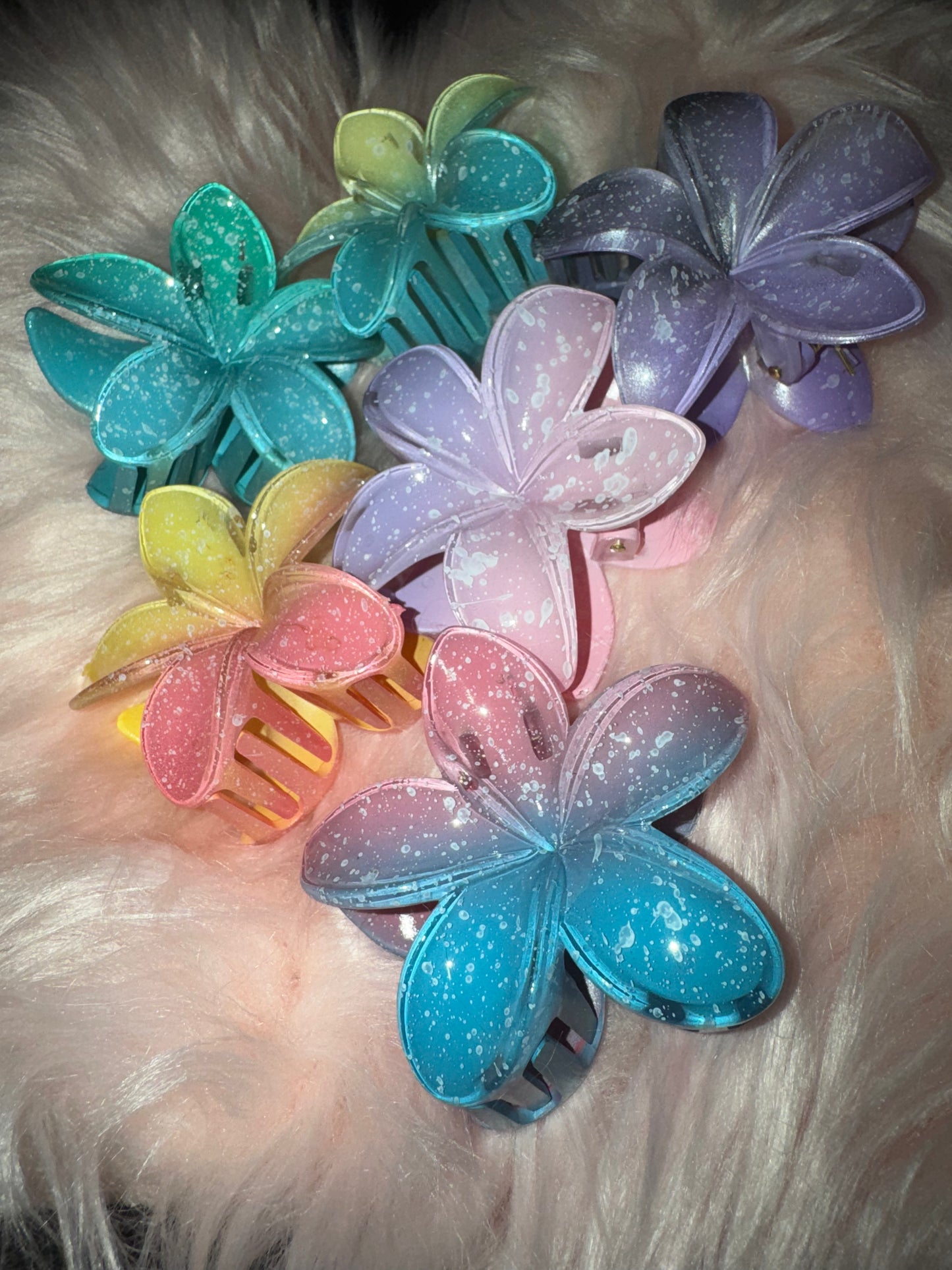 Grande pince 1 fleur double couleur