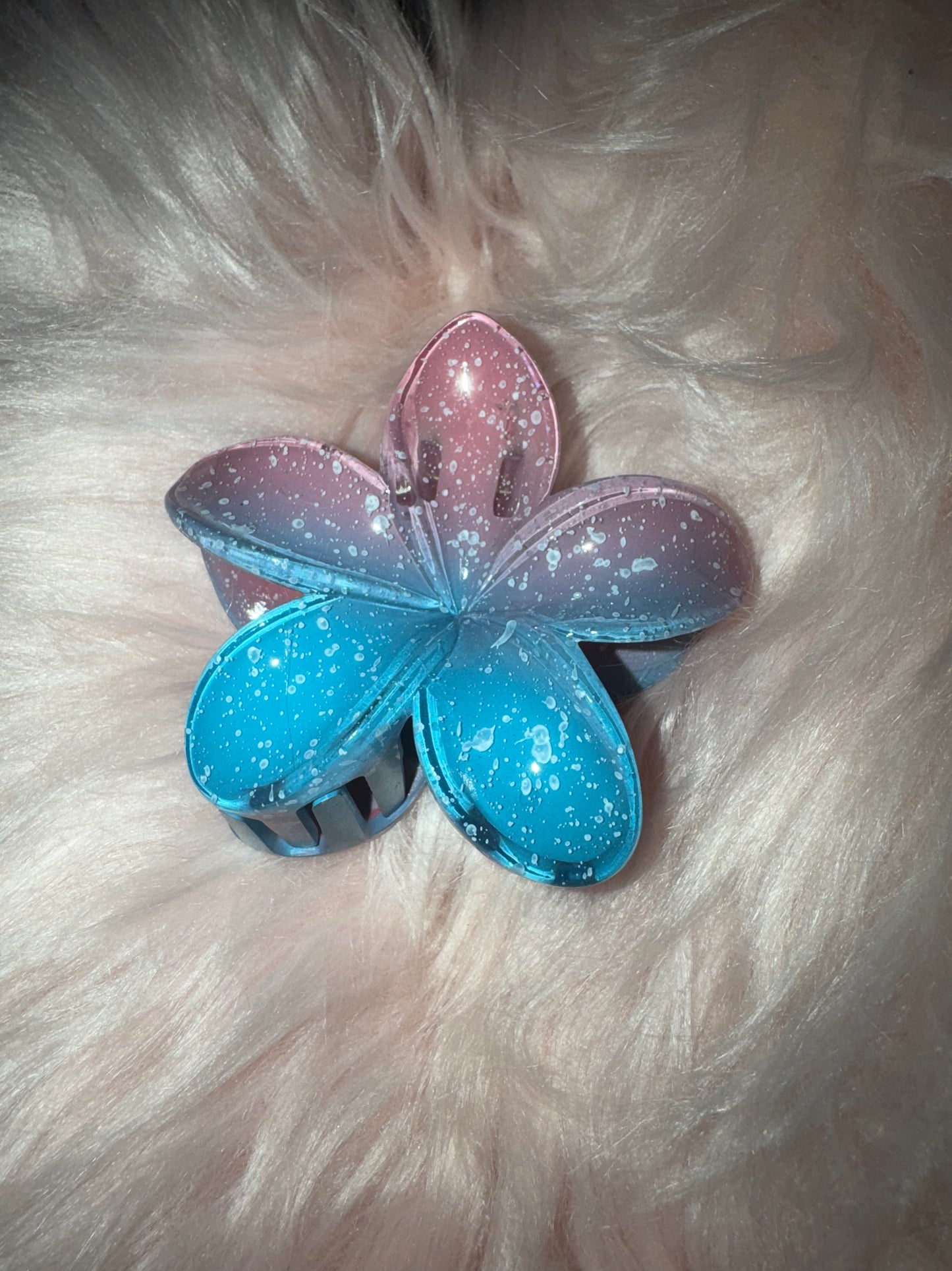 Grande pince 1 fleur double couleur