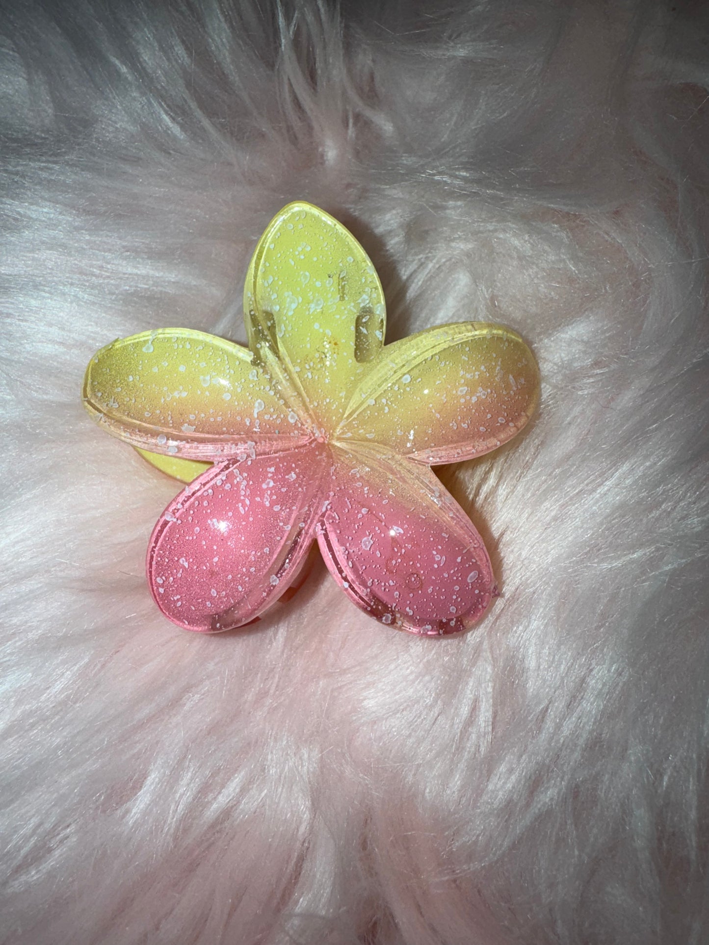 Grande pince 1 fleur double couleur