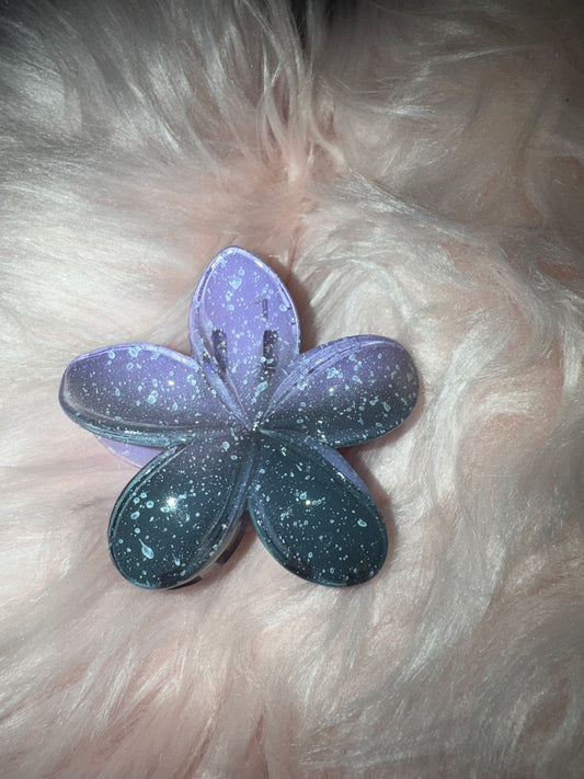 Grande pince 1 fleur double couleur