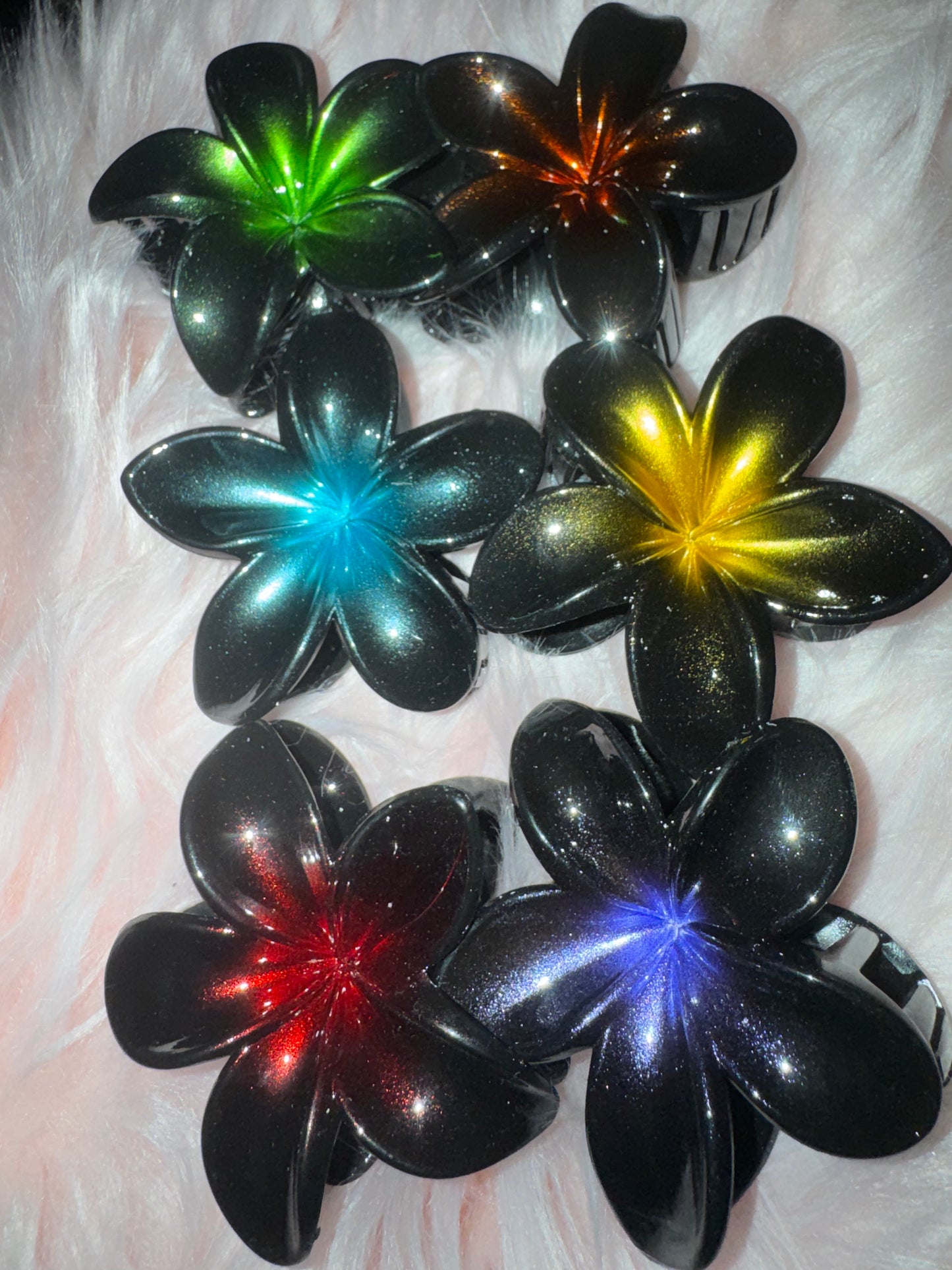 Grande pince 1 fleur noir chromer différente couleurs