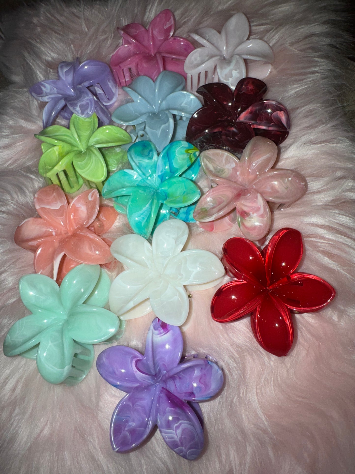 Grande pince 1 fleur plusieurs couleurs
